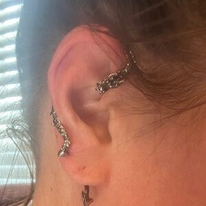 Silver colored Dragon Ear Cuff
